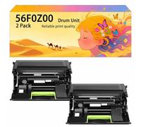 Unité de Tambour à Haut rendement Compatible 56F0Z00 Remplacement pour Les imprimantes pour Lexmark B2338dw B2442dw B2546dn B2650dn MS321 MS421 MS421 MS521 MS621 MS622 MX321 MX421 MX521 2*Black