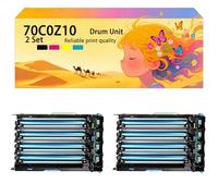 Unité de Tambour à Haut rendement Compatible 70C0Z10 Remplacement pour Les imprimantes pour Lexmark CS317dn CS417dn CS517 CX317dn CX417de CX510 CX517de XC2130,XC2132 2 Set