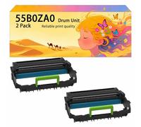 Unité de Tambour Haute capacité Compatible 55B0ZA0 pour Remplacement des imprimantes pour Lexmark MS331dn MS431dn MS431dw MX331adn MX431adn MX431adw MX432adwe MB3442adw B3340dw 2*Black