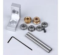 Unité de transmission à angle droit à petite échelle Rapport 1:1 4 mm et 5 mm Options d'arbre Boîtier en aluminium Double support de roulement (4 mm à 4 mm)