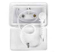 Unité Douche Camping Polypropylène Résistant Unité Douche Camping(White) | Eau chaude et froide, commutateur intégré, finition noire, pour idéal pour camping-car, montage encastré