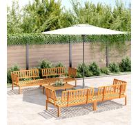 vidaXL Salon de jardin palette 5 pièces en bois d'acacia massif 3209444 Multicolore
