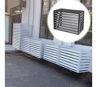 Unité extérieure Split Climatiseur Couvre Climatiseur Clôture Écran Tous Temps Climatiseur Clôture de Confidentialité Écran Extérieur En Aluminium Confidentialité AC Couvre Gris B ~ 2~3P