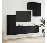 vidaXL Unités murales TV 5 pcs – Armoires suspendues avec rangement – Gris béton, bois d'ingénierie