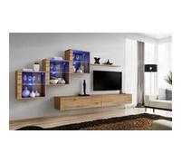 Meuble TV Mural Design "Switch XX" 330cm Naturel