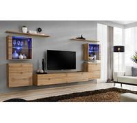 Meuble TV Mural Design "Switch XIV" 320cm Naturel