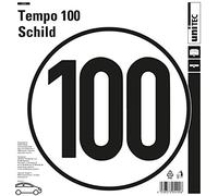 Unitec 10028 Plaque de Vitesse autocollante en PVC pour remorque, Caravane, DIN 1451 100 km/h