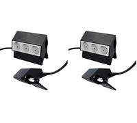 UNITEC 30893 Prise à Pince avec câble d'alimentation et Prise Secteur | 3 Prises | Support de Serrage | Clip de Fixation | Bicolore (Lot de 2)