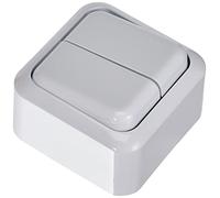 Unitec 42011L Interrupteur Double pour Montage en saillie Blanc