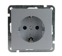 Unitec 46056 Serie 703 Melbourne Prise Murale Type F avec sécurité Enfant Argenté