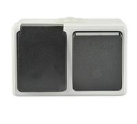 Unitec 46246L Interrupteur A/W et prise Gris foncé