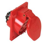 Unitec 47416L Prise Murale CEE Oblique 5 pôles Rouge 16 A