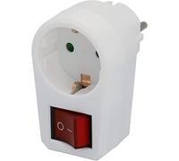 UNITEC 47490L Prise intermédiaire schuko avec interrupteur blanc sans prise de terre