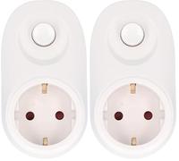 UNITEC 47535 Adaptateur avec variateur d'intensité, variateur de Prise pour Lampes à Incandescence et halogènes Haute Tension jusqu'à 280 Watts, Blanc (Lot de 2)