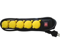 uniTEC 47555 Barre multiprise 5 prises Norme IP 44 / H07RN-F3G1 Coupe 5 mm² Noir/jaune 1,4 m (Import Allemagne)