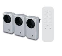 Unitec 48111 Interrupteur à distance sans fil Lot de 3+1 Télécommande Argenté (Import Allemagne)