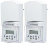 UNITEC 48436 Mini minuterie hebdomadaire avec Affichage numérique pour l'extérieur avec Protection Enfant Blanc (Lot de 2)