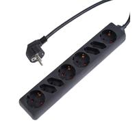 Unitec 8 Prises Multiprise 1,4 m Câble Fiche Angulaire Noire 16 A 3500 W 445061