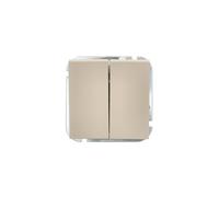 UNITEC Interrupteur série Miami, IP20, 10 A, montage encastré, brillant, beige sahara, 1 pièce