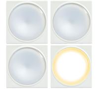 Unitec Lot de 4x Veilleuse LED avec Bouton Armoire Meuble Cuisine Sous-meuble Lampe adhésive Lumière