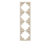 UNITEC Miami Cadre de recouvrement quadruple pour prises et interrupteurs, IP20, brillant, beige sahara, 1 pièce
