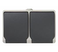 Unitec Montage en saillie Prise avec Protection de Contact en 2 Points de modèle avec bornes à vis, 1 pièce, Gris foncé, 46246l