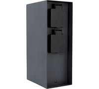 Unitec Multiprise de jardin - Colonne avec minuteur - Prise extérieure en acier inoxydable - IP 44-2 prises