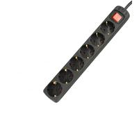 UNITEC Multiprise de table avec interrupteur, 6 prises, 1,4 m, H05VV-F 3G1,5 mm², noire