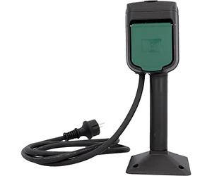 UNITEC Prise Wi-Fi d'extérieur IP44 résistante aux éclaboussures - Compatible avec n'importe quel routeur - Contrôle vocal avec Alexa et Hey Google - 3680 W - 16 A - Piquet inclus