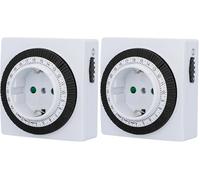 Unitec Programmateur journalier analogique carré 30977:UNITEC Blanc/Noir (Lot de 2)