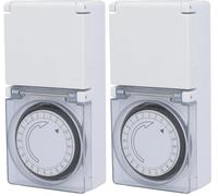 Unitec Programmateur journalier analogique IP44, Blanc., (30981:UNITEC) (Lot de 2)