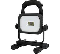 UNITEC Projecteur LED avec batterie 10 W 800 lm avec bloc d'alimentation rechargeable 6500 K Noir IP54 Verre de sécurité Batterie lithium-ion Classe d'efficacité énergétique A+