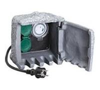 Unitec - unitec garten-steckdosenverteiler steinoptik, 2-fach 44244 Incolore G