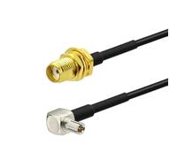 UniteCom - Lot de 2 câbles adaptateurs coaxiaux RF 15 cm à faible perte SMA femelle vers TS9 mâle 4G 5G WiFi GPS Hotspot routeur antenne convertisseur coaxial RF patch 15cm (connecteur coudé à droit)