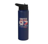 United Beyond Borders Corée du Sud République tchèque Deux Nations Stainless Steel Insulated Water Bottle