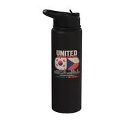 United Beyond Borders Corée du Sud République tchèque Deux Nations Stainless Steel Insulated Water Bottle