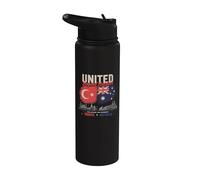 United Beyond Borders Turkiye Australie Deux Nations Stainless Steel Insulated Water Bottle