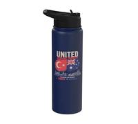 United Beyond Borders Turkiye Australie Deux Nations Stainless Steel Insulated Water Bottle