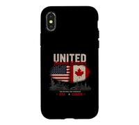 United Beyond Borders USA Canada Deux Nations Coque pour iPhone X/XS