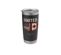 United Beyond Borders Usa Canada Deux Nations Gobelet isotherme en acier inoxydable double paroi