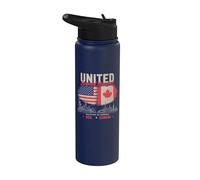 United Beyond Borders Usa Canada Deux Nations Stainless Steel Insulated Water Bottle