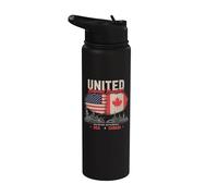 United Beyond Borders Usa Canada Deux Nations Stainless Steel Insulated Water Bottle