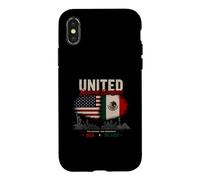 United Beyond Borders USA Mexique Deux Nations One Friendship Coque pour iPhone X/XS