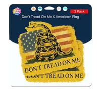 United by Color Lot de 2 autocollants « Don't Tread x American Flag On Me » en vinyle imperméable et durable, parfaits pour les ordinateurs portables, voitures, bouteilles d'eau, camions et plus