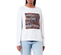 United Colors of Benetton Maillot G/C M/L 3J68D101R Sweat-Shirt À Manches Longues ET COL Rond, Imprimé Fantastique Gris 917, XS Femme