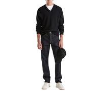 United Colors of Benetton Pull à col en V M/L 1002u4407 Sweater, Noir 100, M Homme