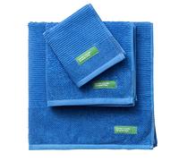 UNITED COLORS OF BENETTON. Rainbow | Lot de Serviettes de Bain Complet | Ensemble de 3 pièces Bleu | 100% Coton | Accessoires Maison | 1 Serviette de Douche, 1 pour Coiffeuse et 1 pour Les Mains