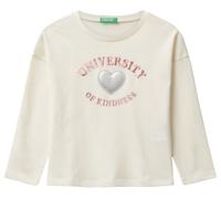 United Colors of Benetton T- Shirt M/L 3i1xg10kl, Blanc, 4 Ans Fille