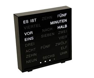 United Entertainment - Horloge de Mots LED - Word Clock Allemand - Noir - 17x16.5 cm