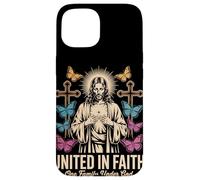 United in Faith Vintage Jésus Christian Streetwear Coque pour iPhone 15